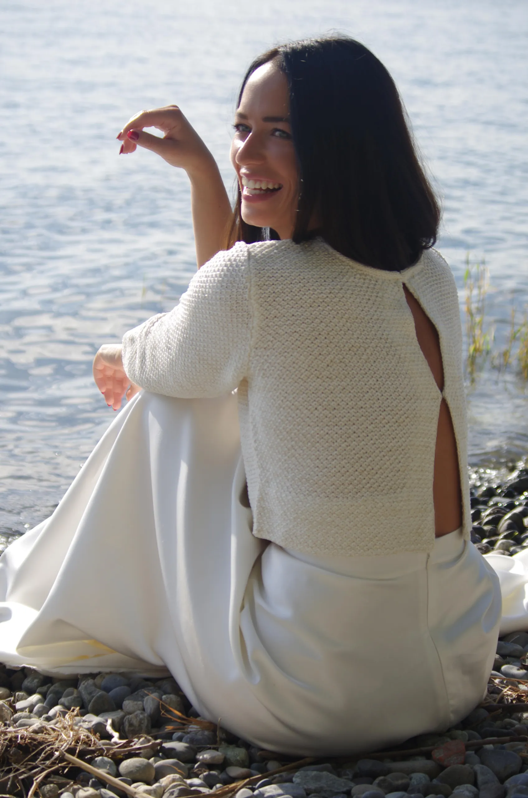 #be sparkling Braut-Strickjacke in ivory/gold